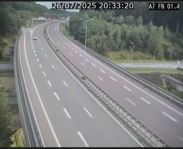 <h2>Caméra autoroute Luxembourg A7 - Tunnel Stafelter - direction Echangeur Grünewald</h2>