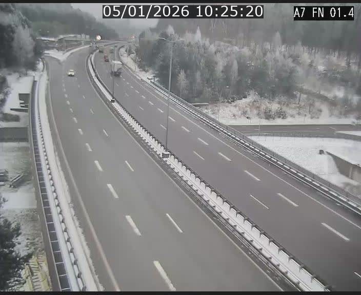 <h2>Caméra autoroute Luxembourg A7 - Tunnel Stafelter - direction Echangeur Grünewald</h2>