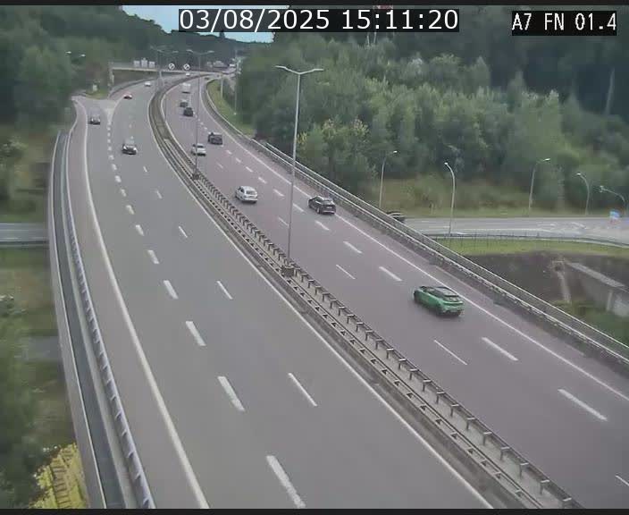 <h2>Caméra autoroute Luxembourg A7 - Tunnel Stafelter - direction Echangeur Grünewald</h2>