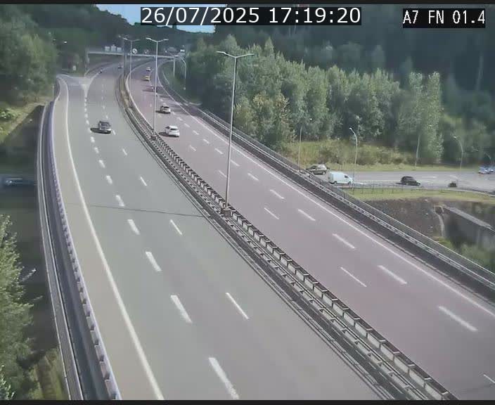 <h2>Caméra autoroute Luxembourg A7 - Tunnel Stafelter - direction Echangeur Grünewald</h2>