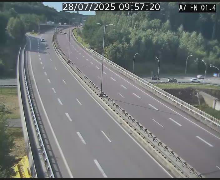 <h2>Caméra autoroute Luxembourg A7 - Tunnel Stafelter - direction Echangeur Grünewald</h2>