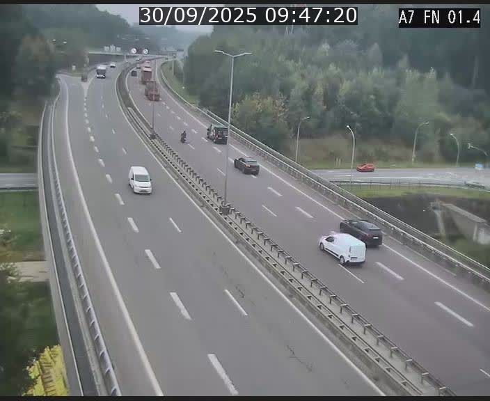 Caméra autoroute Luxembourg A7 - Tunnel Stafelter - direction Echangeur Grünewald