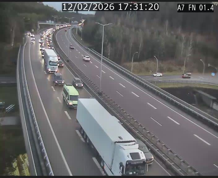 <h2>Caméra autoroute Luxembourg A7 - Tunnel Stafelter - direction Echangeur Grünewald</h2>