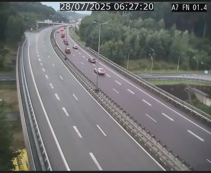 <h2>Caméra autoroute Luxembourg A7 - Tunnel Stafelter - direction Echangeur Grünewald</h2>