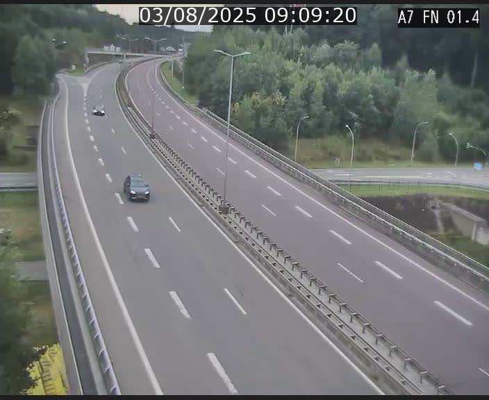 <h2>Caméra autoroute Luxembourg A7 - Tunnel Stafelter - direction Echangeur Grünewald</h2>