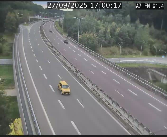<h2>Caméra autoroute Luxembourg A7 - Tunnel Stafelter - direction Echangeur Grünewald</h2>