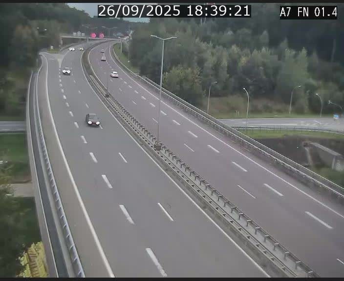 <h2>Caméra autoroute Luxembourg A7 - Tunnel Stafelter - direction Echangeur Grünewald</h2>