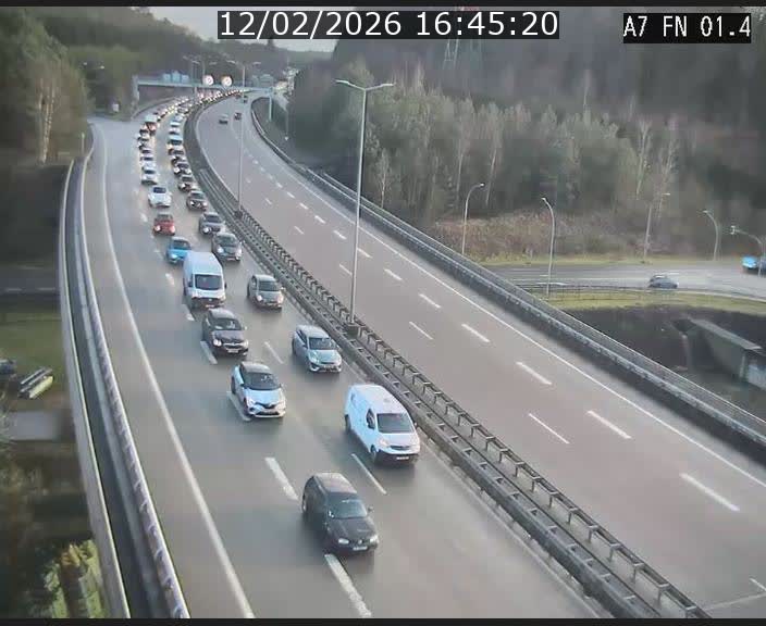 <h2>Caméra autoroute Luxembourg A7 - Tunnel Stafelter - direction Echangeur Grünewald</h2>