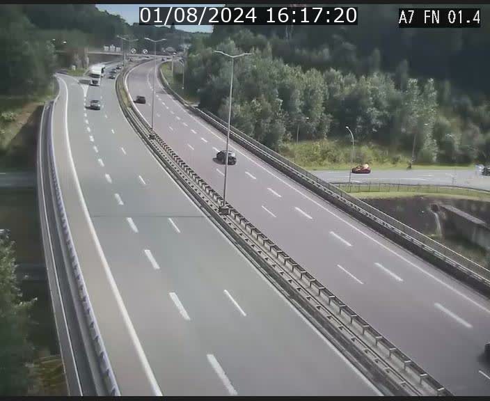 Caméra autoroute Luxembourg A7 - Tunnel Stafelter - direction Echangeur Grünewald