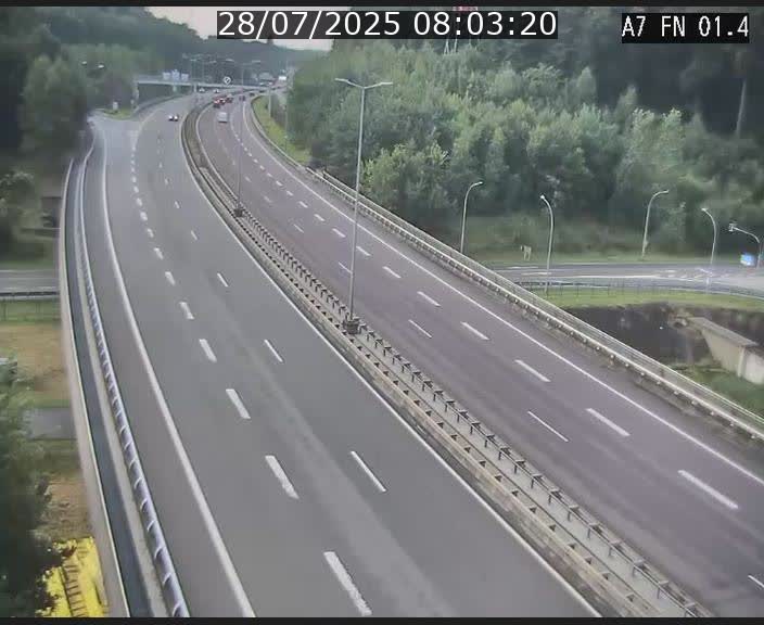 <h2>Caméra autoroute Luxembourg A7 - Tunnel Stafelter - direction Echangeur Grünewald</h2>