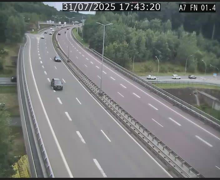 <h2>Caméra autoroute Luxembourg A7 - Tunnel Stafelter - direction Echangeur Grünewald</h2>