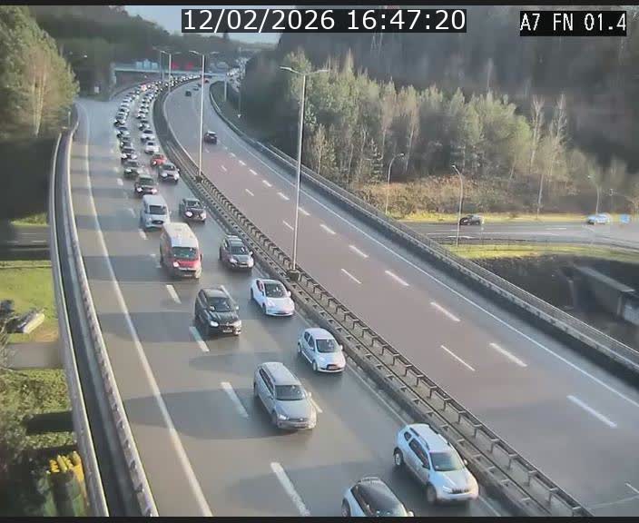 <h2>Caméra autoroute Luxembourg A7 - Tunnel Stafelter - direction Echangeur Grünewald</h2>