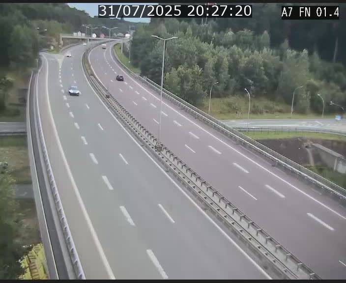 <h2>Caméra autoroute Luxembourg A7 - Tunnel Stafelter - direction Echangeur Grünewald</h2>