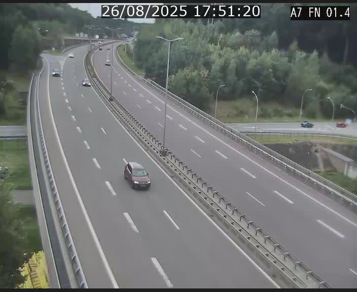<h2>Caméra autoroute Luxembourg A7 - Tunnel Stafelter - direction Echangeur Grünewald</h2>
