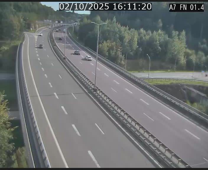 Caméra autoroute Luxembourg A7 - Tunnel Stafelter - direction Echangeur Grünewald