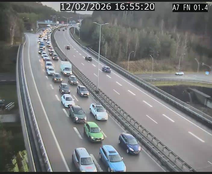 <h2>Caméra autoroute Luxembourg A7 - Tunnel Stafelter - direction Echangeur Grünewald</h2>