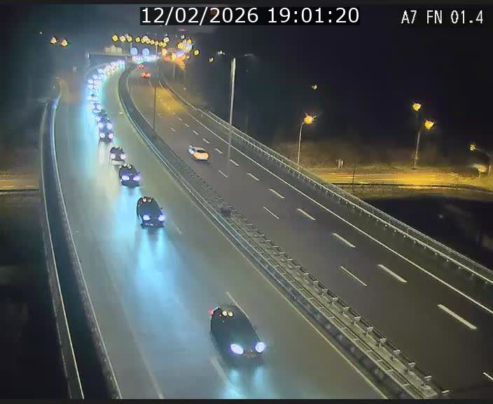 <h2>Caméra autoroute Luxembourg A7 - Tunnel Stafelter - direction Echangeur Grünewald</h2>