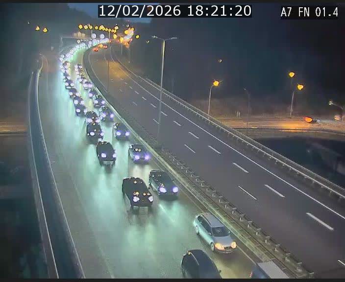 <h2>Caméra autoroute Luxembourg A7 - Tunnel Stafelter - direction Echangeur Grünewald</h2>