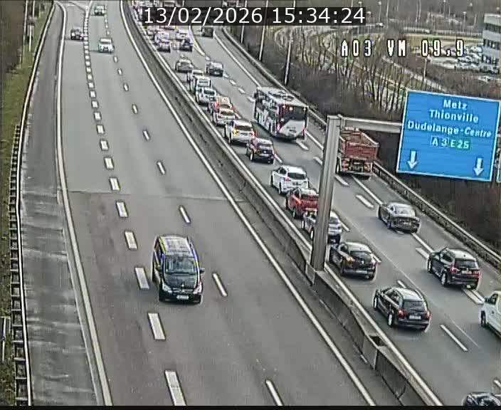 <h2>Webcam Autoroute à la Croix de Bettembourg - A3 - BK 9.9 - direction France</h2>