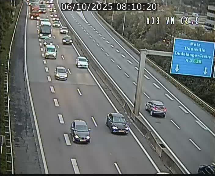 <h2>Webcam Autoroute à la Croix de Bettembourg - A3 - BK 9.9 - direction France</h2>