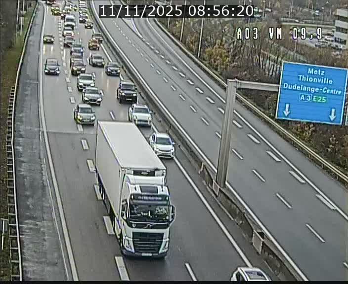 <h2>Webcam Autoroute à la Croix de Bettembourg - A3 - BK 9.9 - direction France</h2>