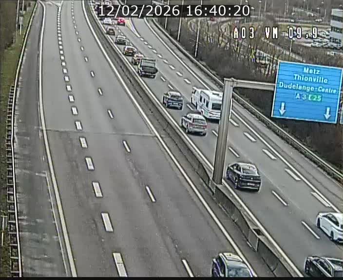 <h2>Webcam Autoroute à la Croix de Bettembourg - A3 - BK 9.9 - direction France</h2>