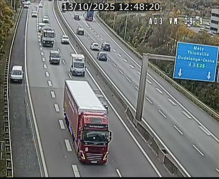<h2>Webcam Autoroute à la Croix de Bettembourg - A3 - BK 9.9 - direction France</h2>