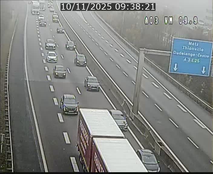 <h2>Webcam Autoroute à la Croix de Bettembourg - A3 - BK 9.9 - direction France</h2>