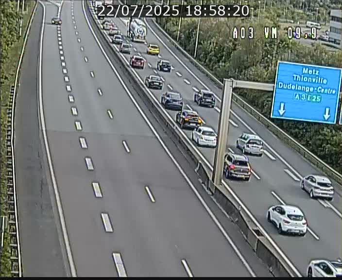 Webcam Autoroute à la Croix de Bettembourg - A3 - BK 9.9 - direction France