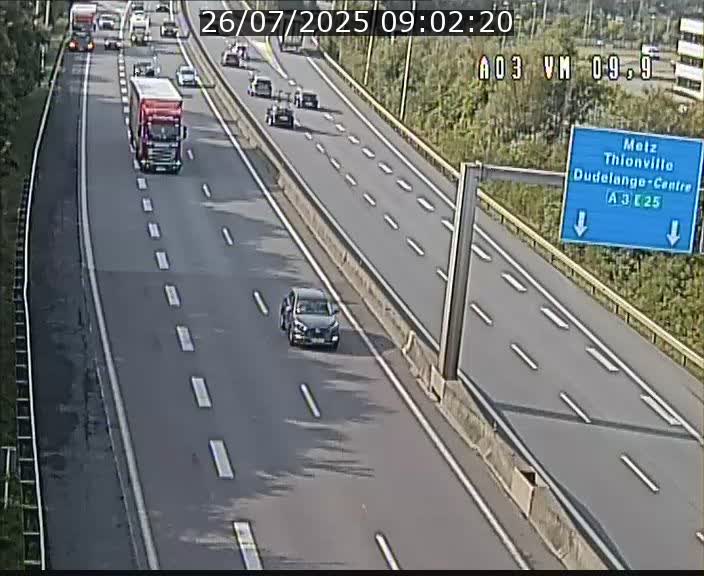Webcam Autoroute à la Croix de Bettembourg - A3 - BK 9.9 - direction France