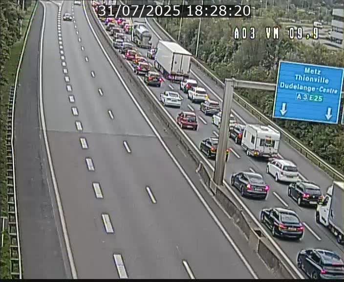 Webcam Autoroute à la Croix de Bettembourg - A3 - BK 9.9 - direction France