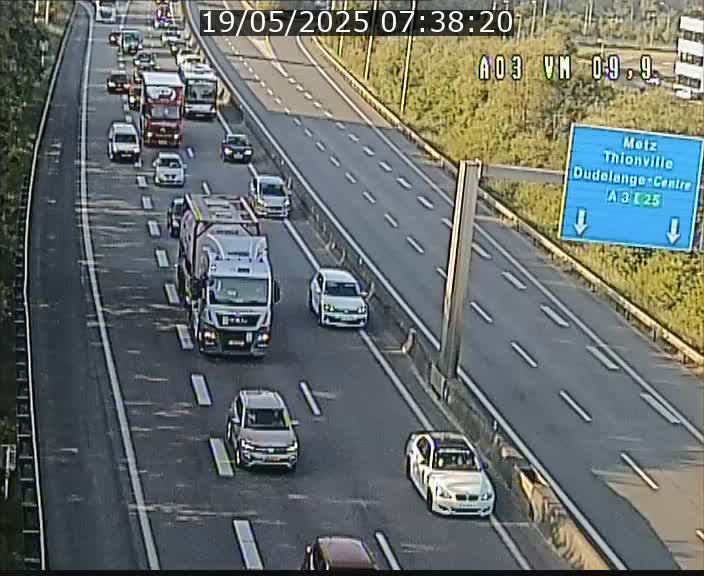<h2>Webcam Autoroute à la Croix de Bettembourg - A3 - BK 9.9 - direction France</h2>