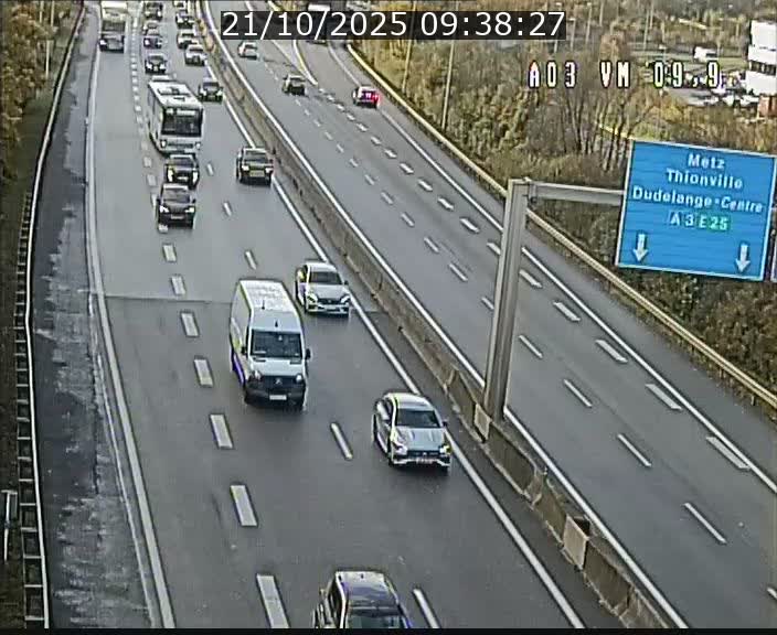 <h2>Webcam Autoroute à la Croix de Bettembourg - A3 - BK 9.9 - direction France</h2>