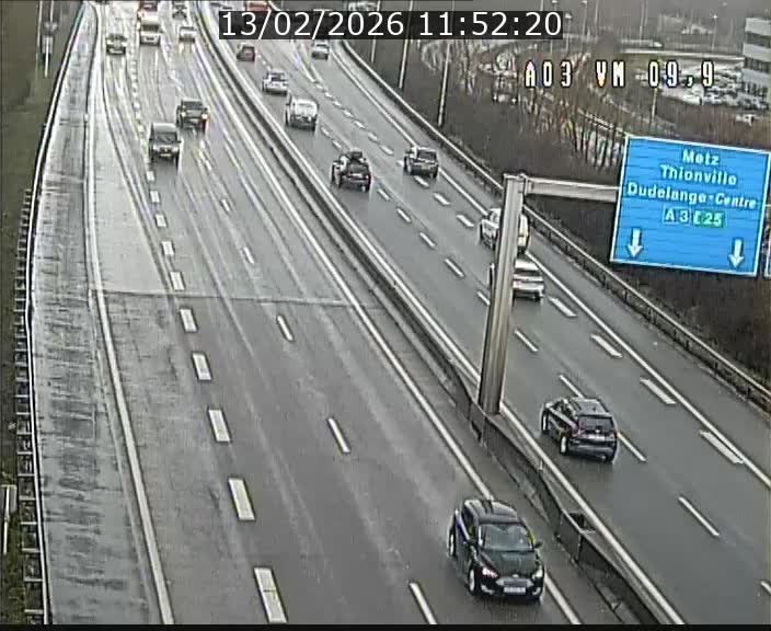 <h2>Webcam Autoroute à la Croix de Bettembourg - A3 - BK 9.9 - direction France</h2>