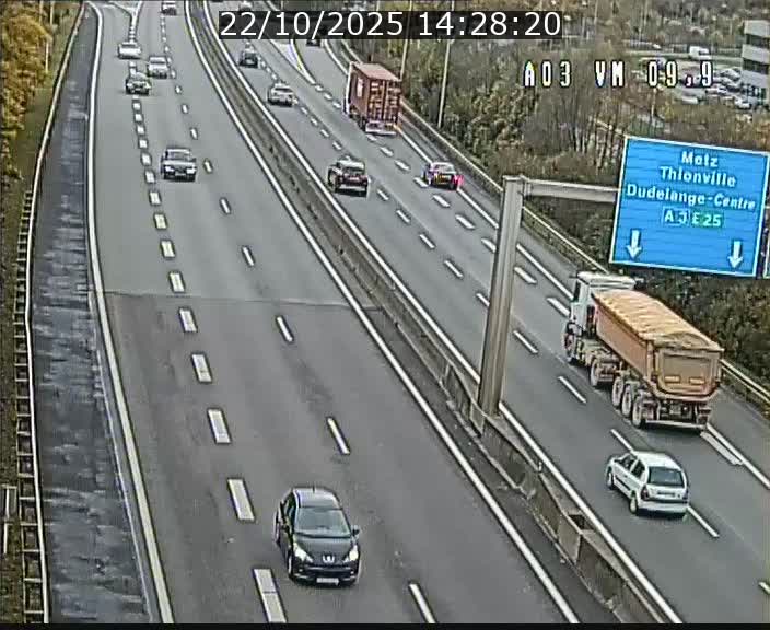 <h2>Webcam Autoroute à la Croix de Bettembourg - A3 - BK 9.9 - direction France</h2>