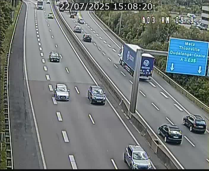 <h2>Webcam Autoroute à la Croix de Bettembourg - A3 - BK 9.9 - direction France</h2>