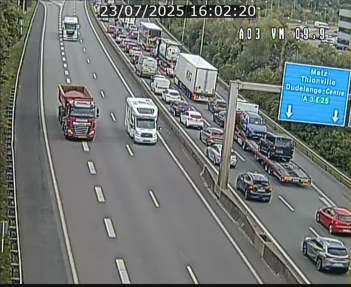 <h2>Webcam Autoroute à la Croix de Bettembourg - A3 - BK 9.9 - direction France</h2>