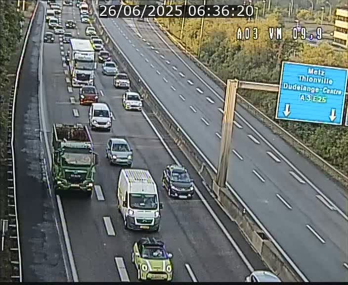 <h2>Webcam Autoroute à la Croix de Bettembourg - A3 - BK 9.9 - direction France</h2>