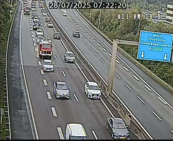 <h2>Webcam Autoroute à la Croix de Bettembourg - A3 - BK 9.9 - direction France</h2>