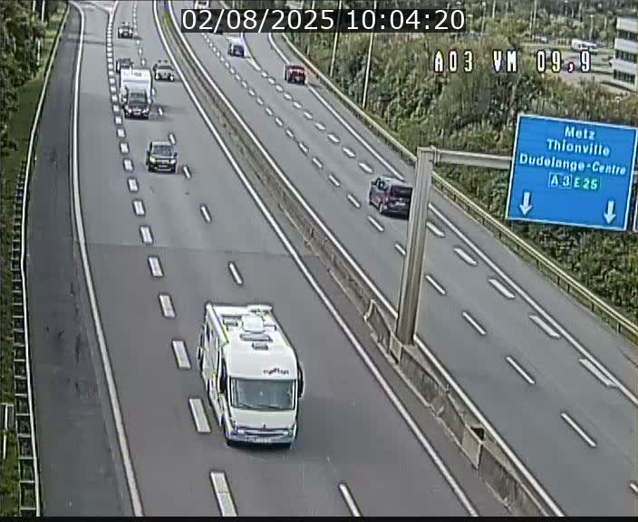 <h2>Webcam Autoroute à la Croix de Bettembourg - A3 - BK 9.9 - direction France</h2>