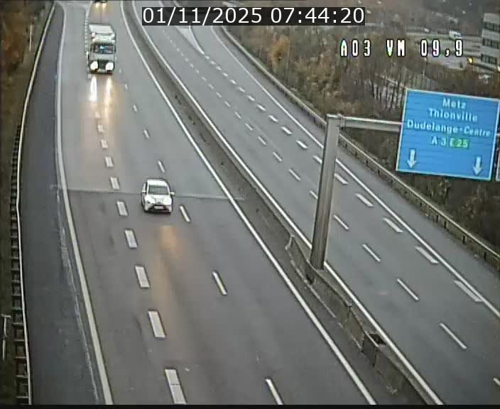 <h2>Webcam Autoroute à la Croix de Bettembourg - A3 - BK 9.9 - direction France</h2>