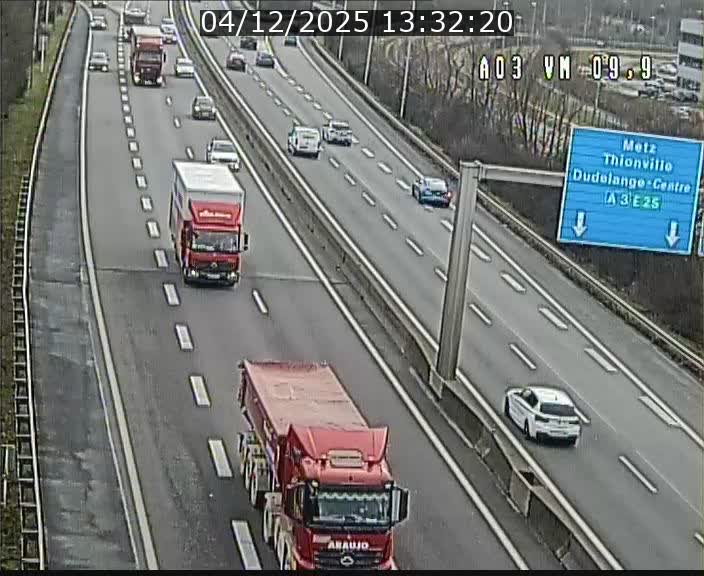 <h2>Webcam Autoroute à la Croix de Bettembourg - A3 - BK 9.9 - direction France</h2>