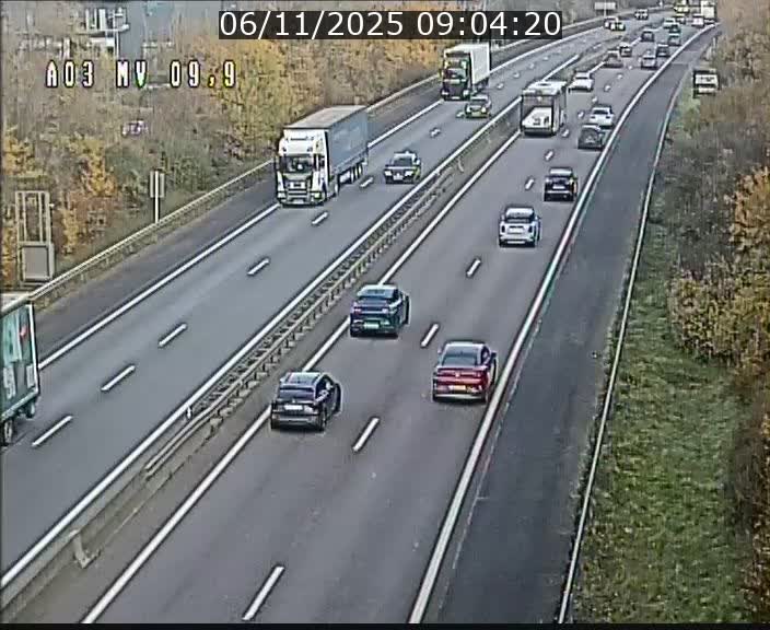 Webcam Autoroute à la Croix de Bettembourg - A3 - BK 9.9 - direction Luxembourg-Ville