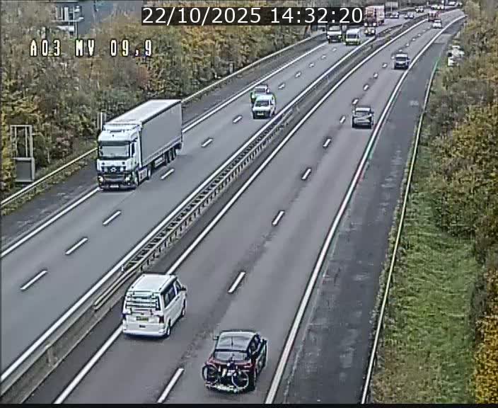 Webcam Autoroute à la Croix de Bettembourg - A3 - BK 9.9 - direction Luxembourg-Ville