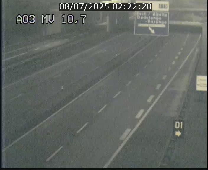 <h2>Traffic live webcam Luxembourg Croix de Bettembourg - A3 - BK 10.7 - direction France</h2>