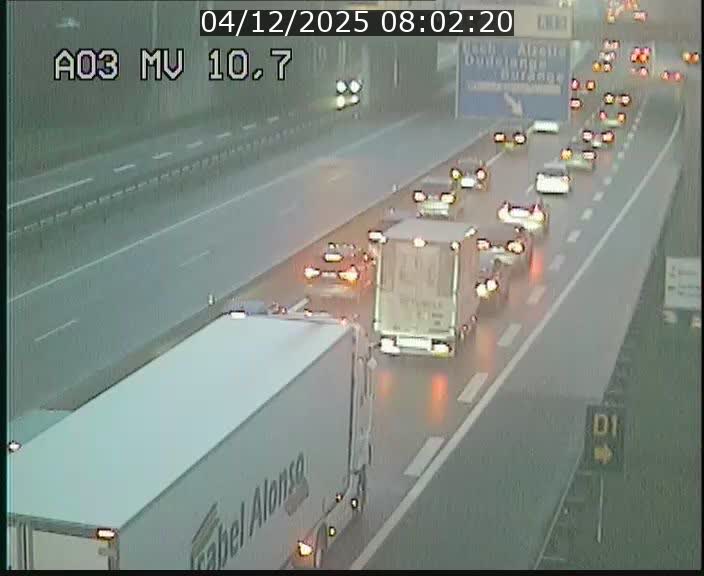 <h2>Traffic live webcam Luxembourg Croix de Bettembourg - A3 - BK 10.7 - direction France</h2>