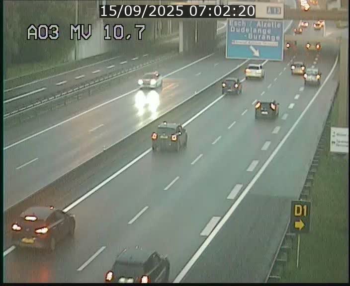 <h2>Traffic live webcam Luxembourg Croix de Bettembourg - A3 - BK 10.7 - direction France</h2>