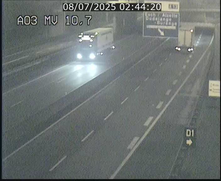 Traffic live webcam Luxembourg Croix de Bettembourg - A3 - BK 10.7 - direction France