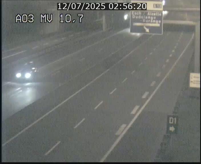 Traffic live webcam Luxembourg Croix de Bettembourg - A3 - BK 10.7 - direction France
