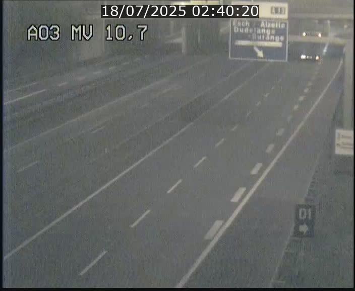 Traffic live webcam Luxembourg Croix de Bettembourg - A3 - BK 10.7 - direction France